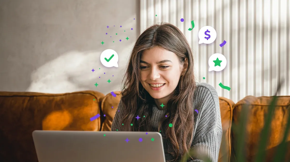 After - Happy person at laptop